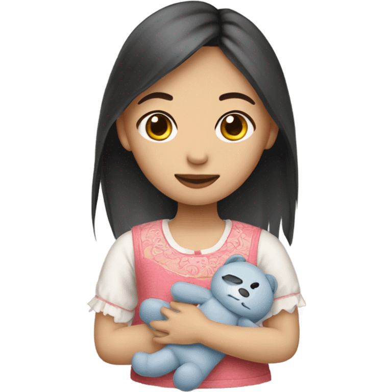 Chinese girl hand a Rag-doll emoji