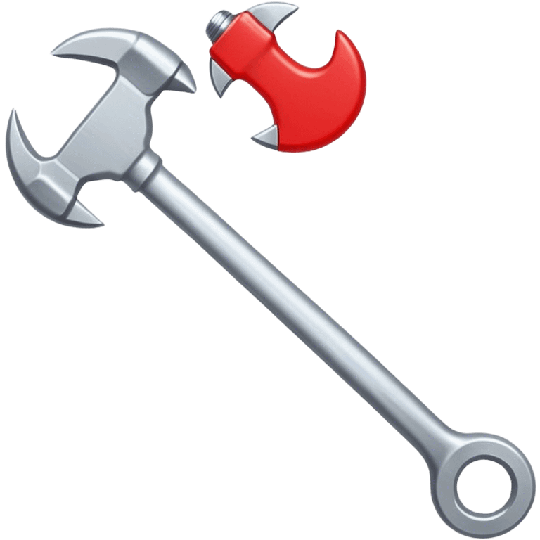 a white hammer and wrench with a bubble around it that is red emoji