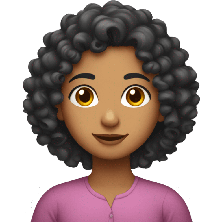 Curly haired south Asian girl emoji