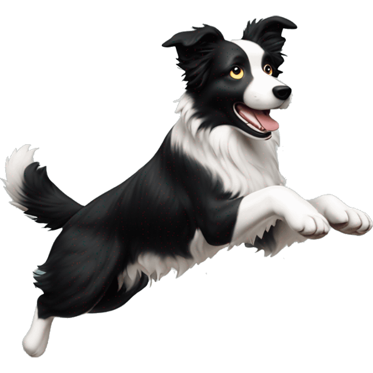 Border collie jumping over anvil emoji