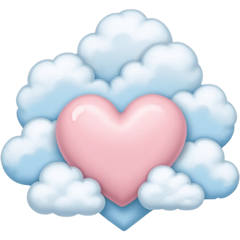 Pastel heart with clouds emoji