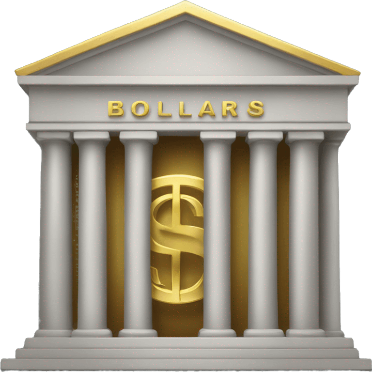 bank with dolar gold logo on it emoji