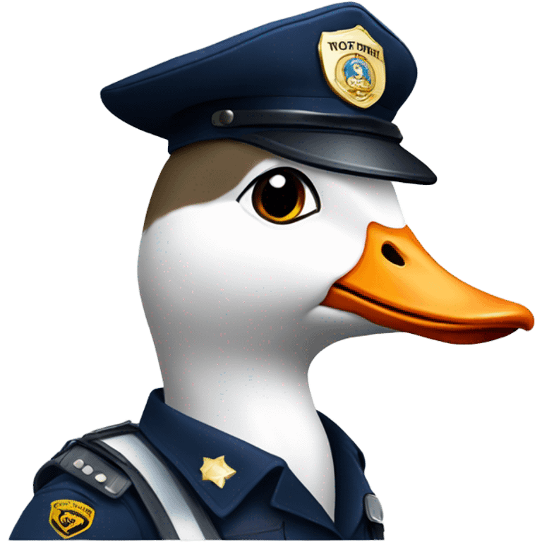 Goose with police suit emoji