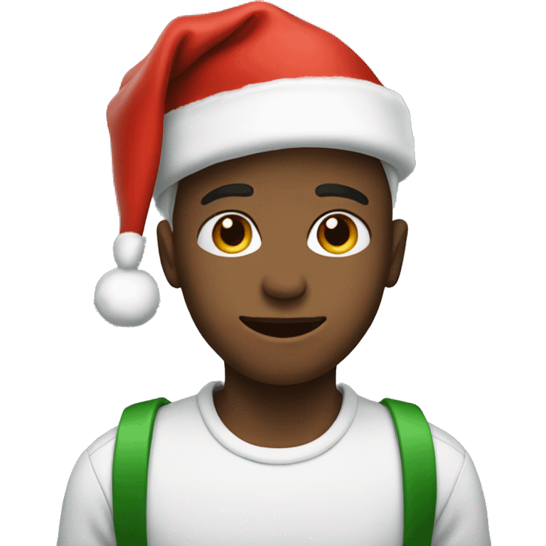 Boy with a Christmas hat emoji