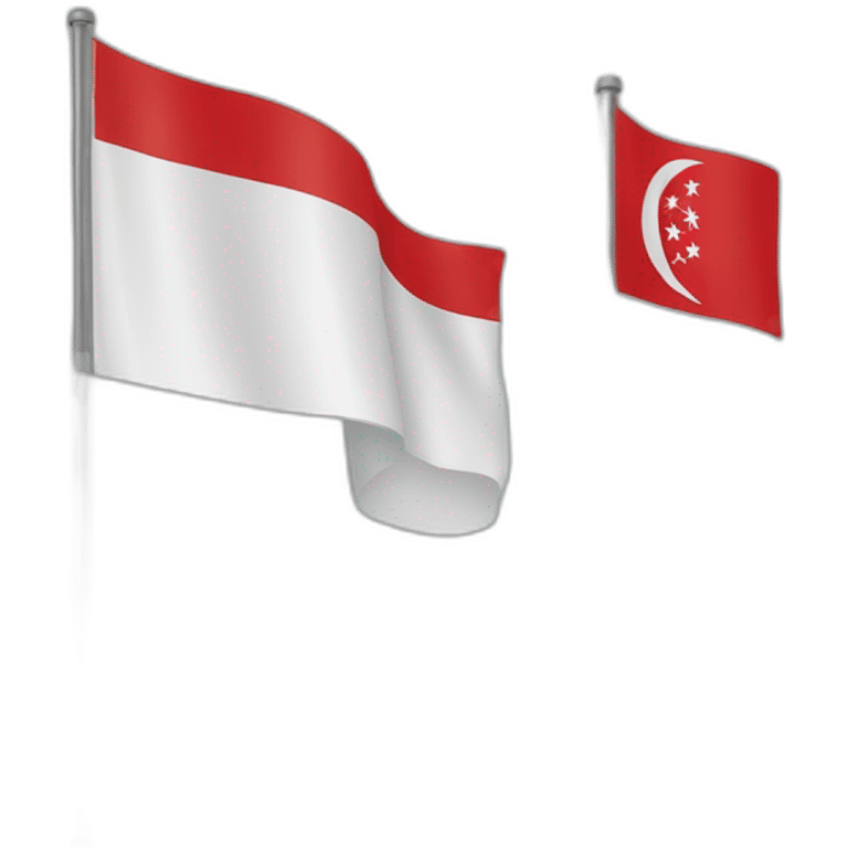 Indonesian flag with pole correct flag emoji