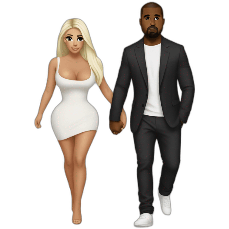 kim kardashian carrying midget kanye emoji