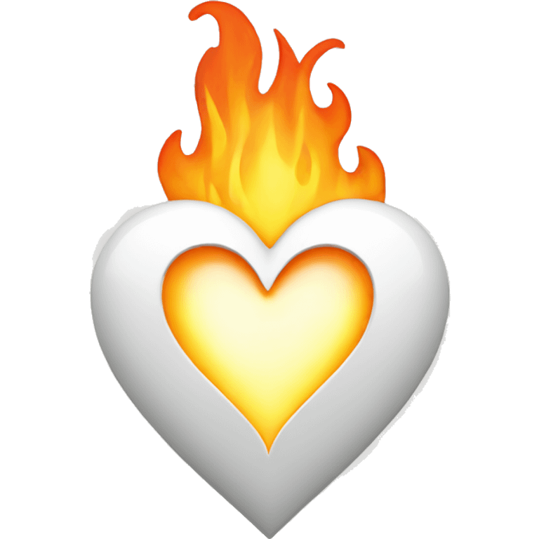 White heart in flames emoji