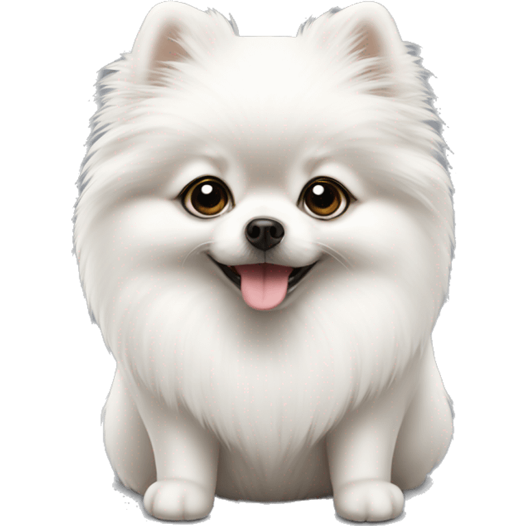 small cute white pomeranian emoji