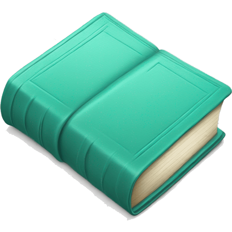 Realistic isolated turquoise book laying down flat. emoji