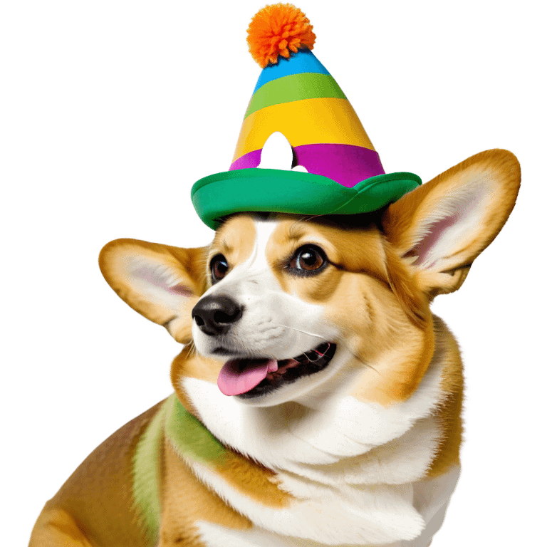 Corgi with a hat emoji