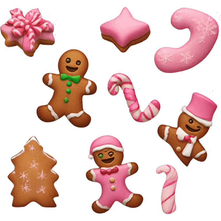 Pink gingerbread Christmas  emoji