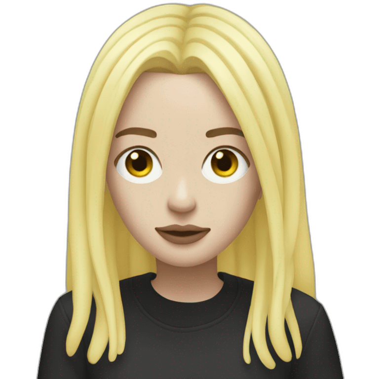 Billie-eilish-avec-cheveux-noir emoji