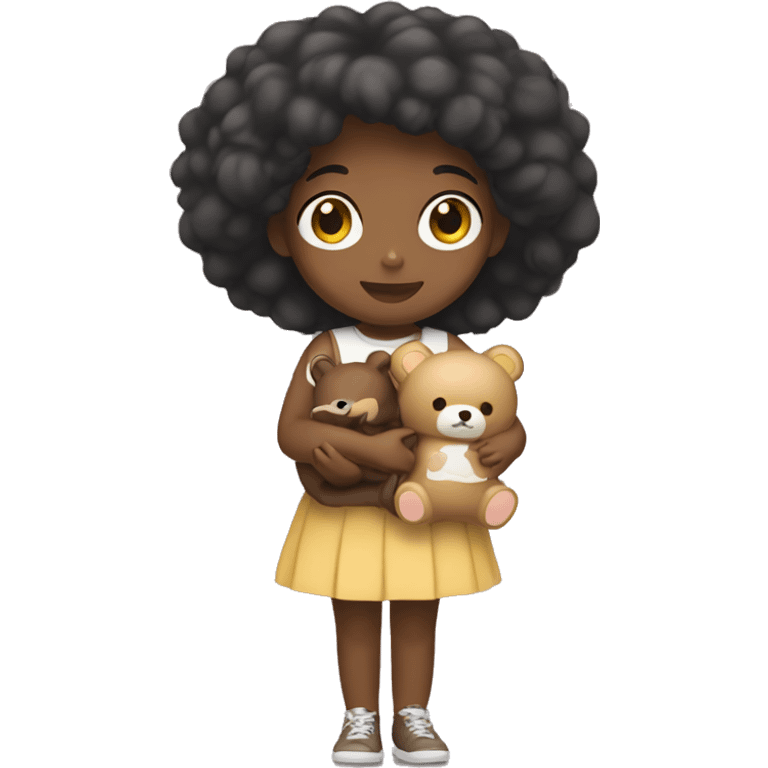 Black girl holding Rilakkuma  emoji