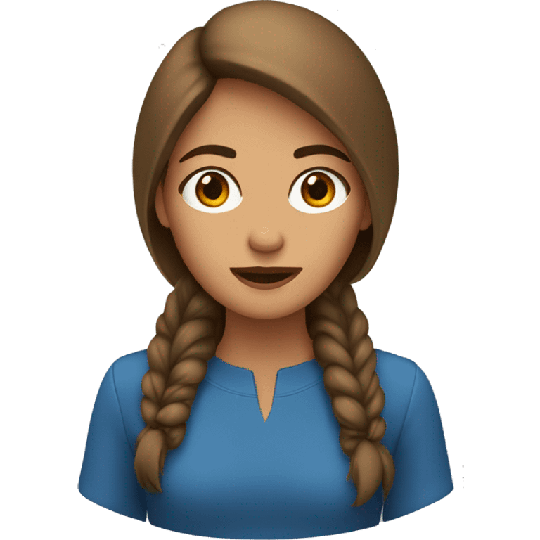 Mujer pelo marron ojos azules emoji