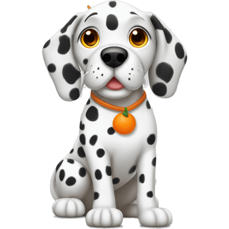 dalmation with orange spots emoji