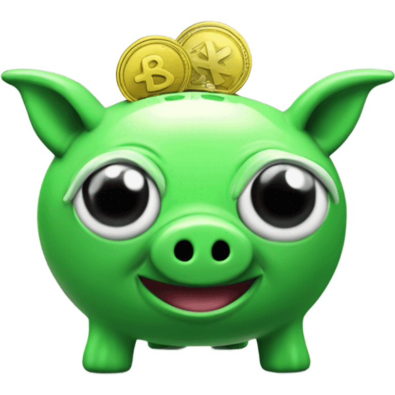 alien green piggy bank money  emoji