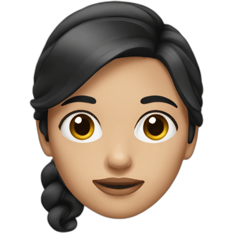 woman with black hair with ponytail emoji