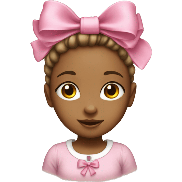 a little girl with a pink bow on her head emoji