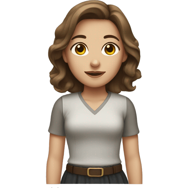 girl with brown hair and waring sleeve emoji