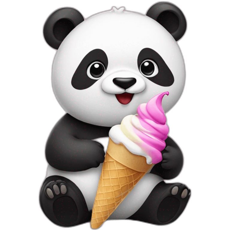 Panda eating ice cream emoji