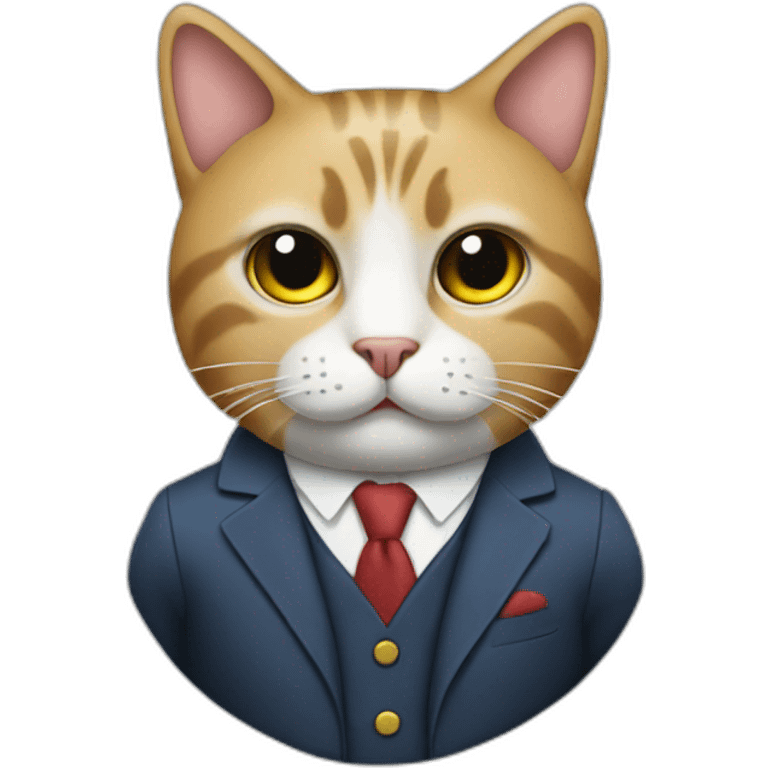 Cat wearing 3 piece suit emoji