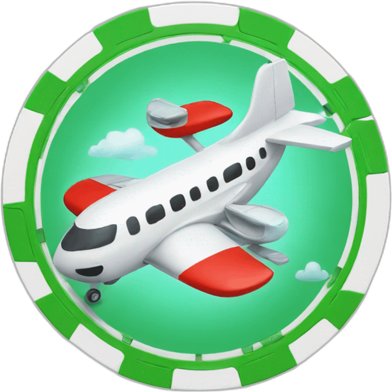 plane on casino chip emoji