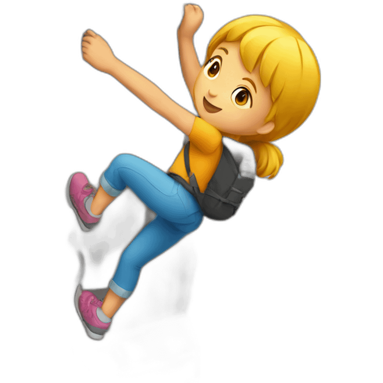 Girl climbing a wall emoji