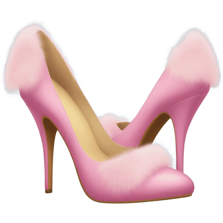 Pink heels with fur trim emoji