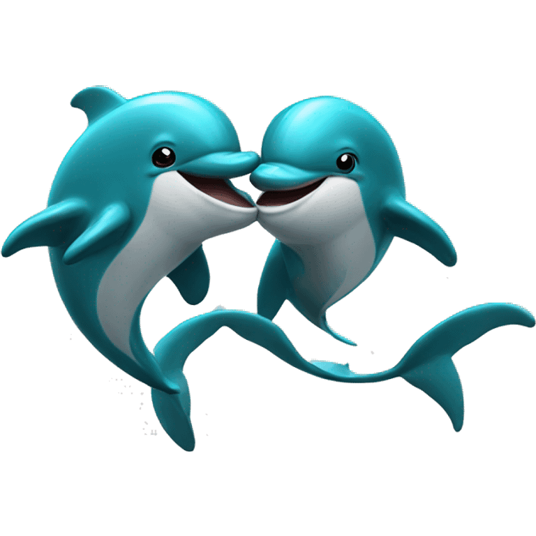 Dolphins making a heart  emoji