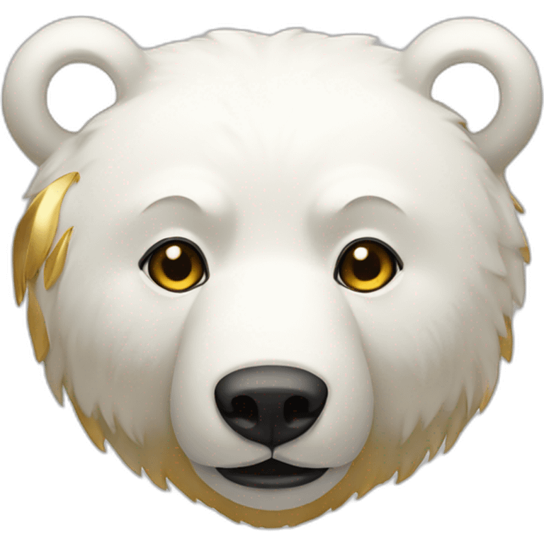 white bear with gold emoji