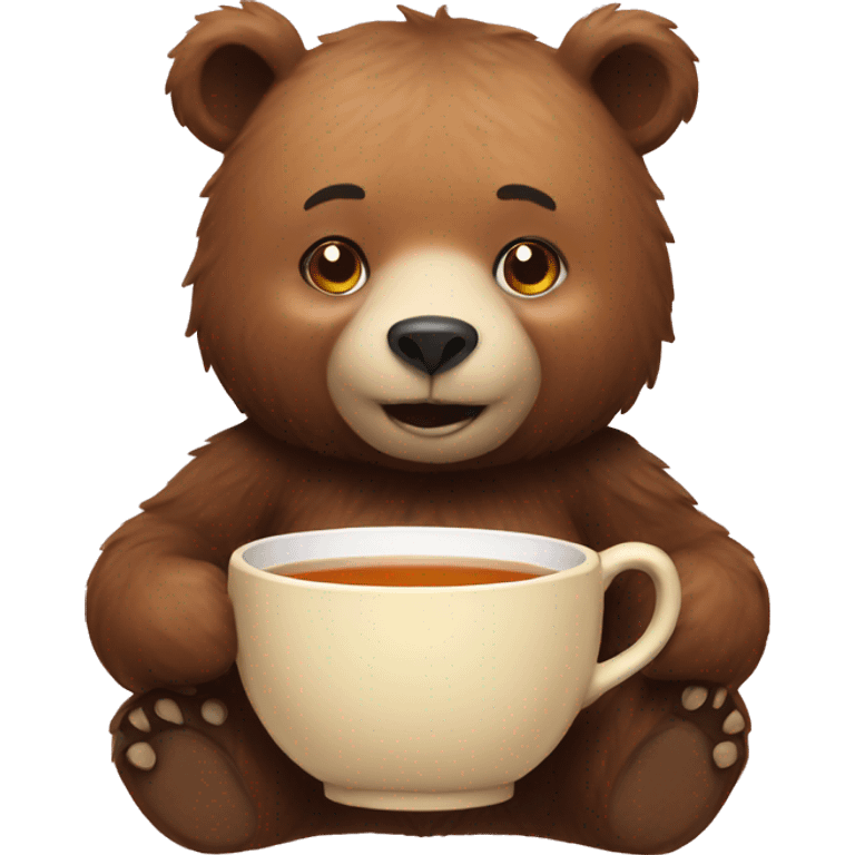 Bear with tea  emoji