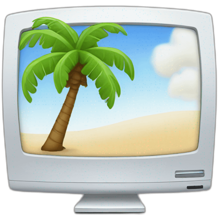 computer with palm tree emoji