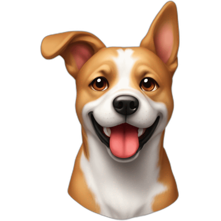 Chien avec une balle rouge dans la bouche emoji