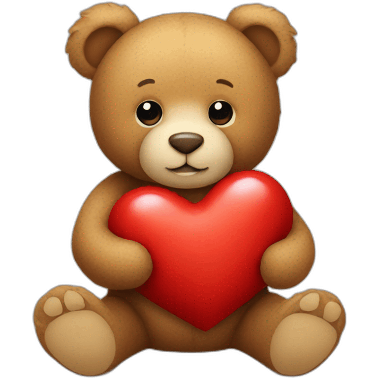 teddy bear holding a heart emoji