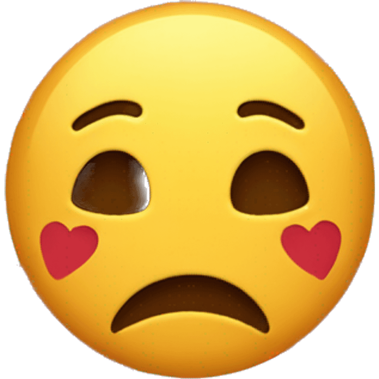 sad face with hearts around it emoji