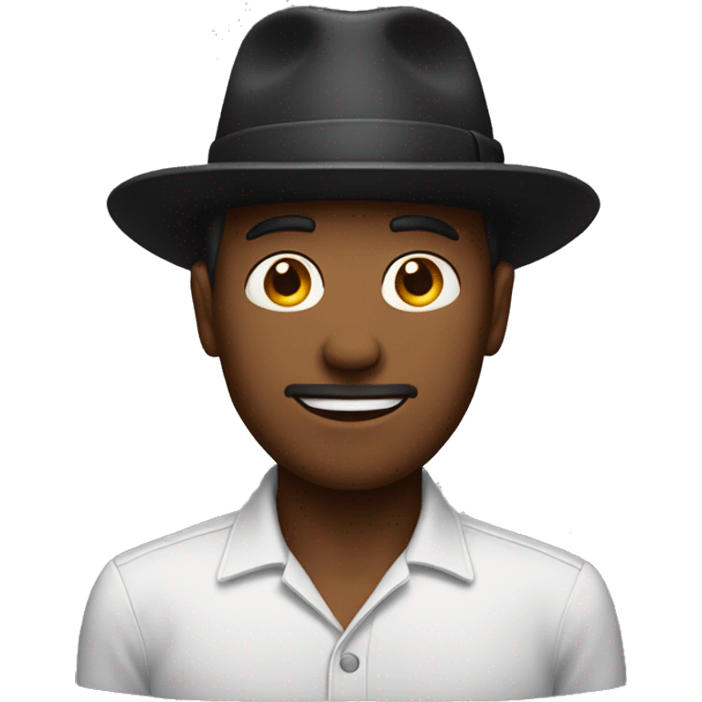 man with a hat on the head of black color emoji