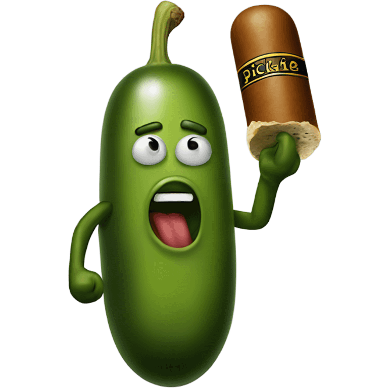 pickle with a cigar emoji