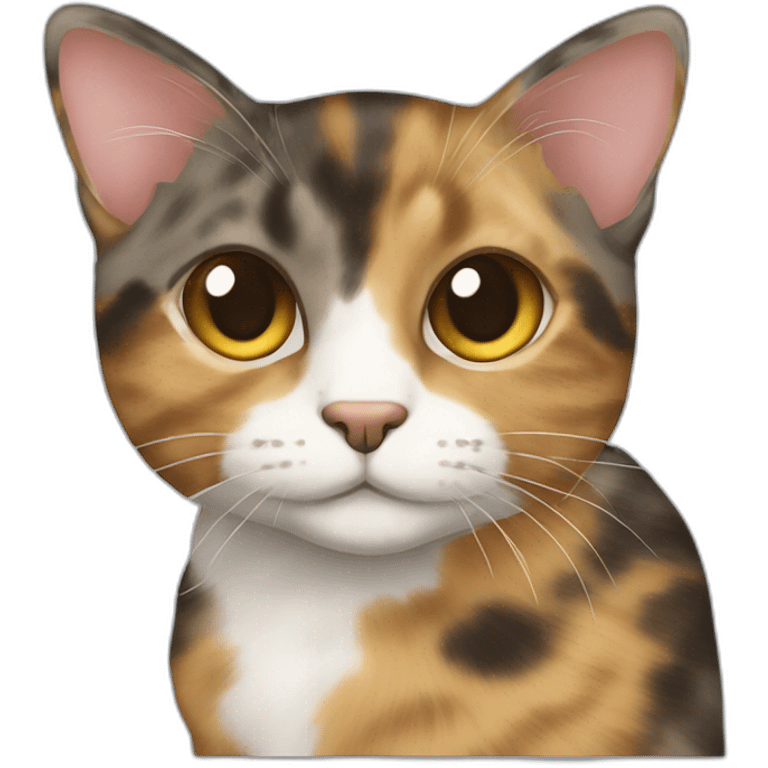 A tabby calico cat mixed with a tortie emoji