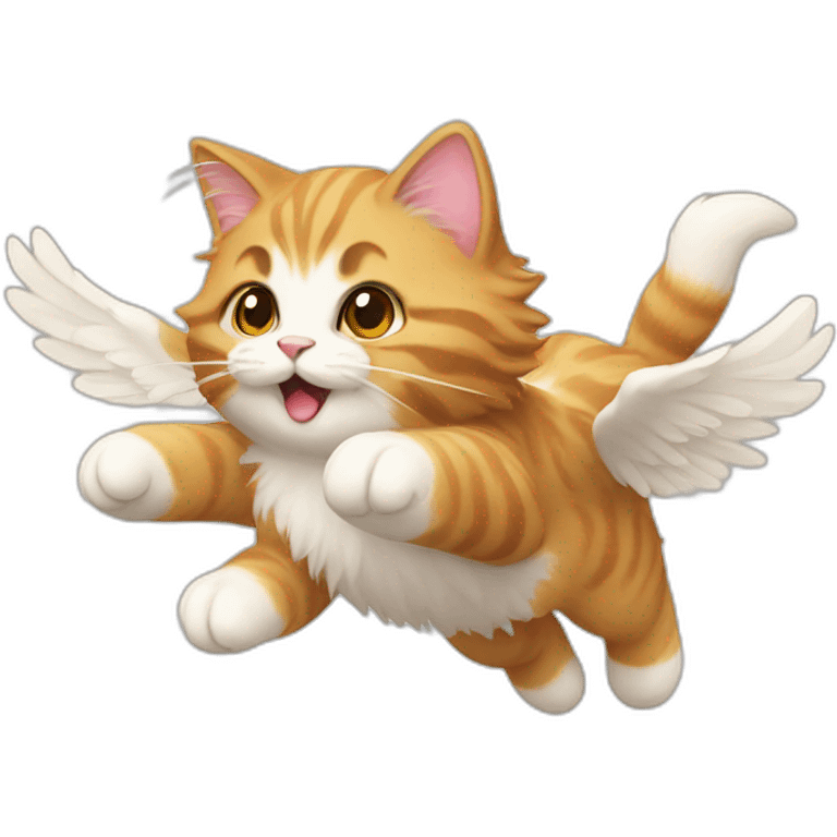 flying fluffy cat emoji