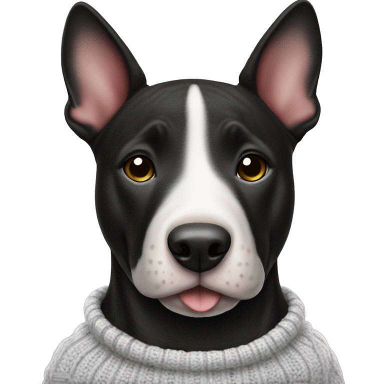 Black Bull terrier wearing a sweater emoji