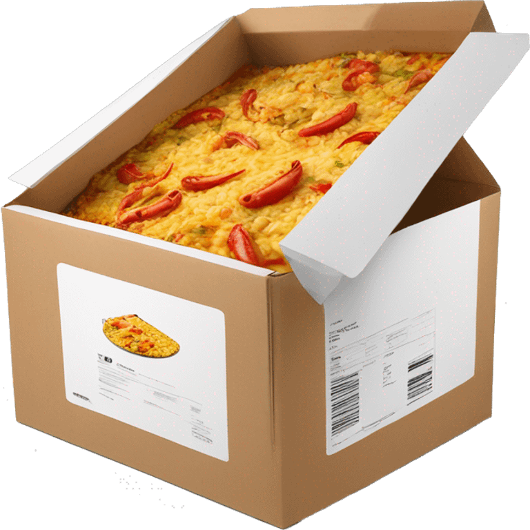 paella on white delivery box emoji