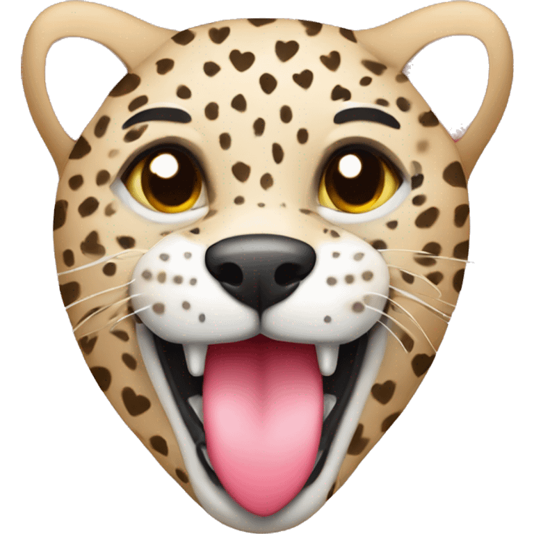 jaguar cachorro con emojis de corazones emoji