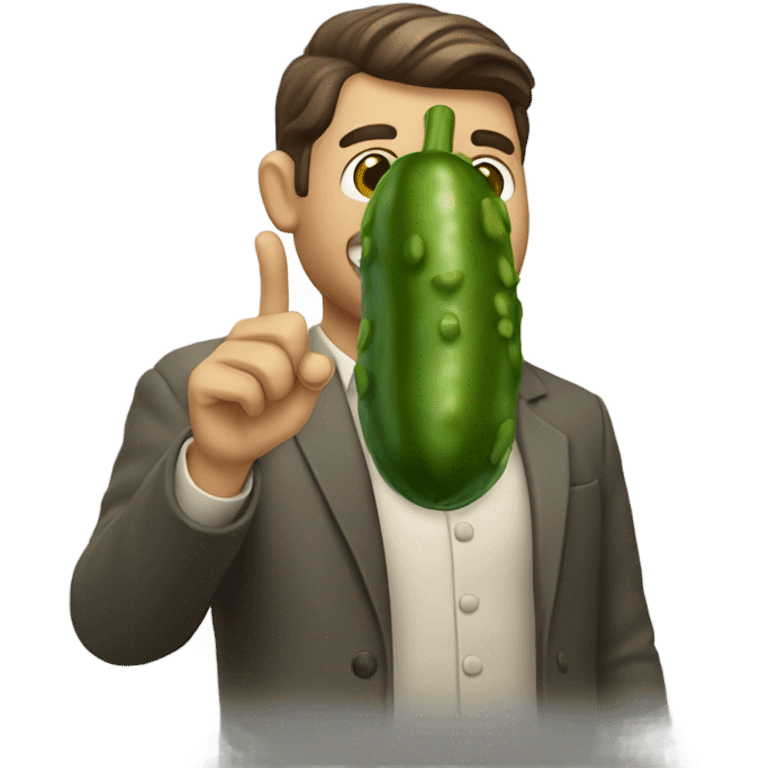 Man holding a pickle  emoji