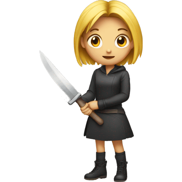 Girl with knife emoji