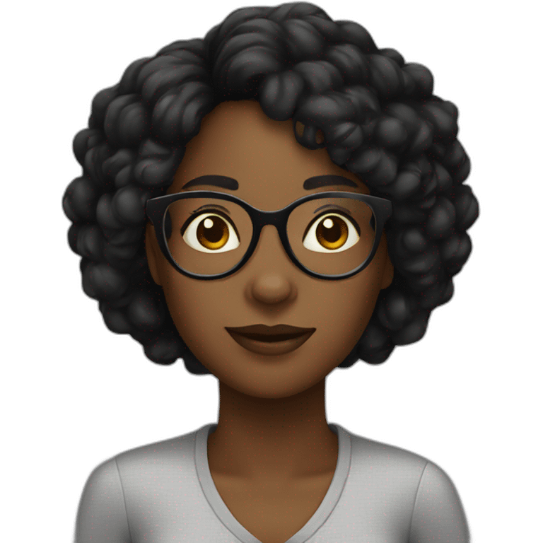 Black women with glasses emoji