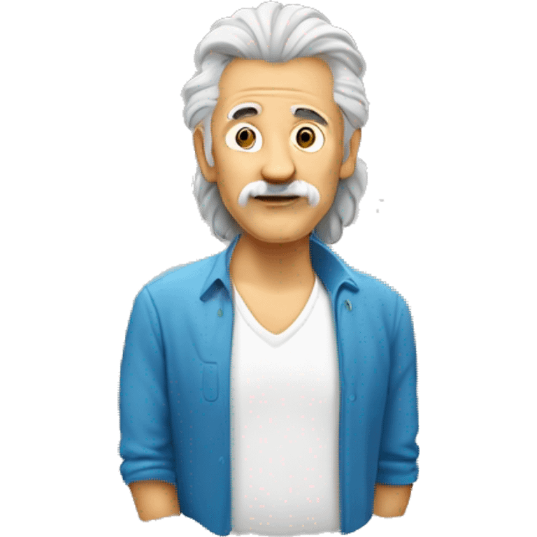 old man with mullet hair mullet goatee necklace emoji