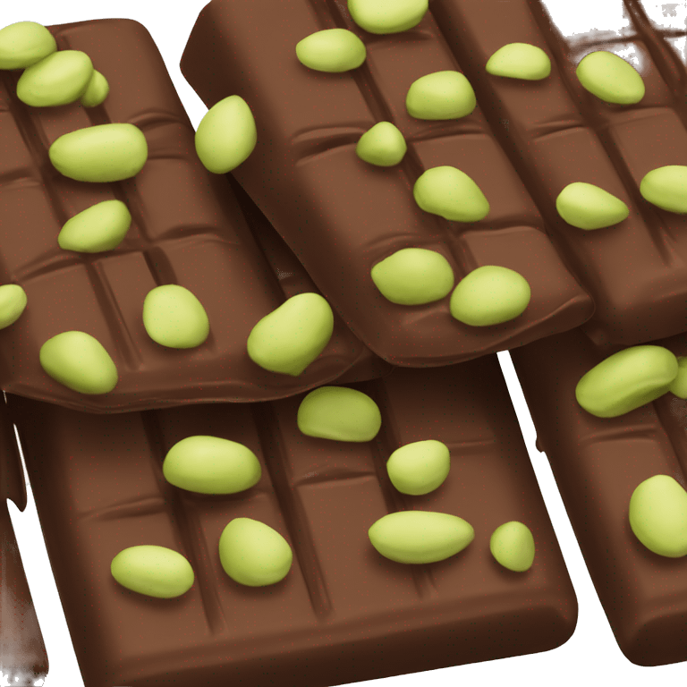 Chocolate bar with pistachio filling  emoji