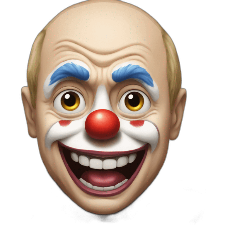 angry Putin as a clown emoji