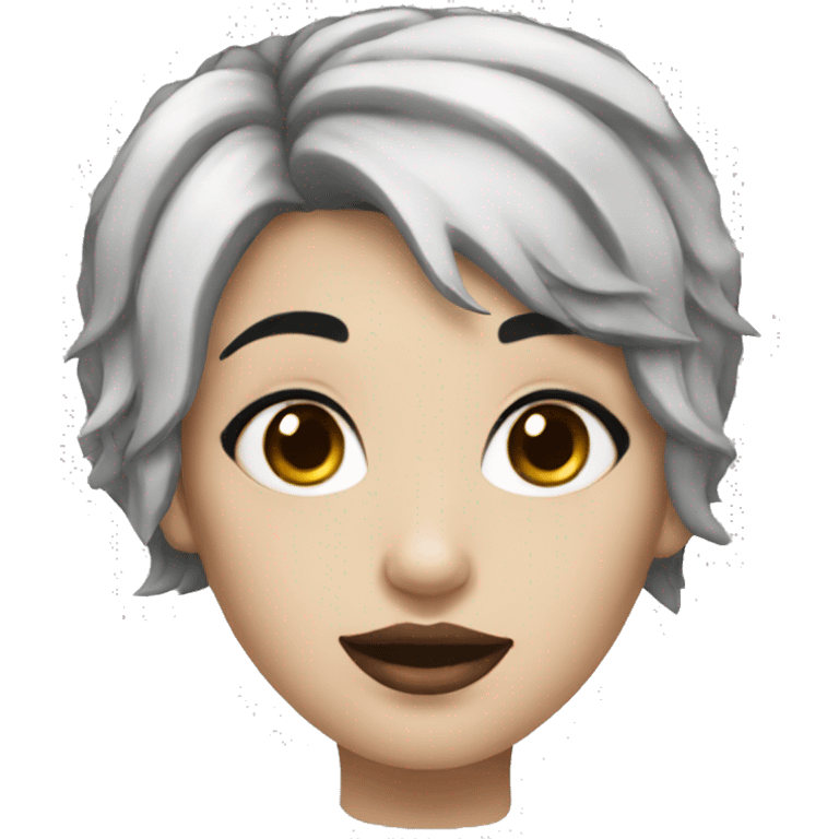 girl with tattoo and black short hair white skin with tattoos on body emoji