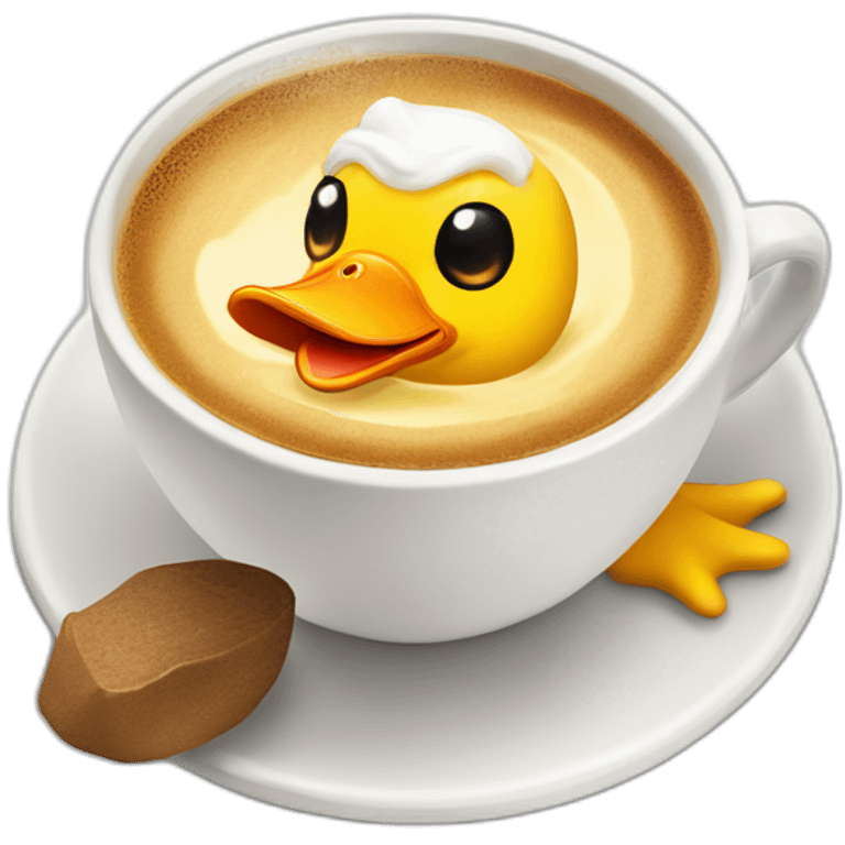 quackuchinno coffee (a yellow cappuchino with a duck in the foam emoji